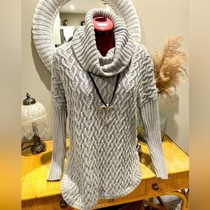 If it were me cable knit 60% cotton cowl neck sweater